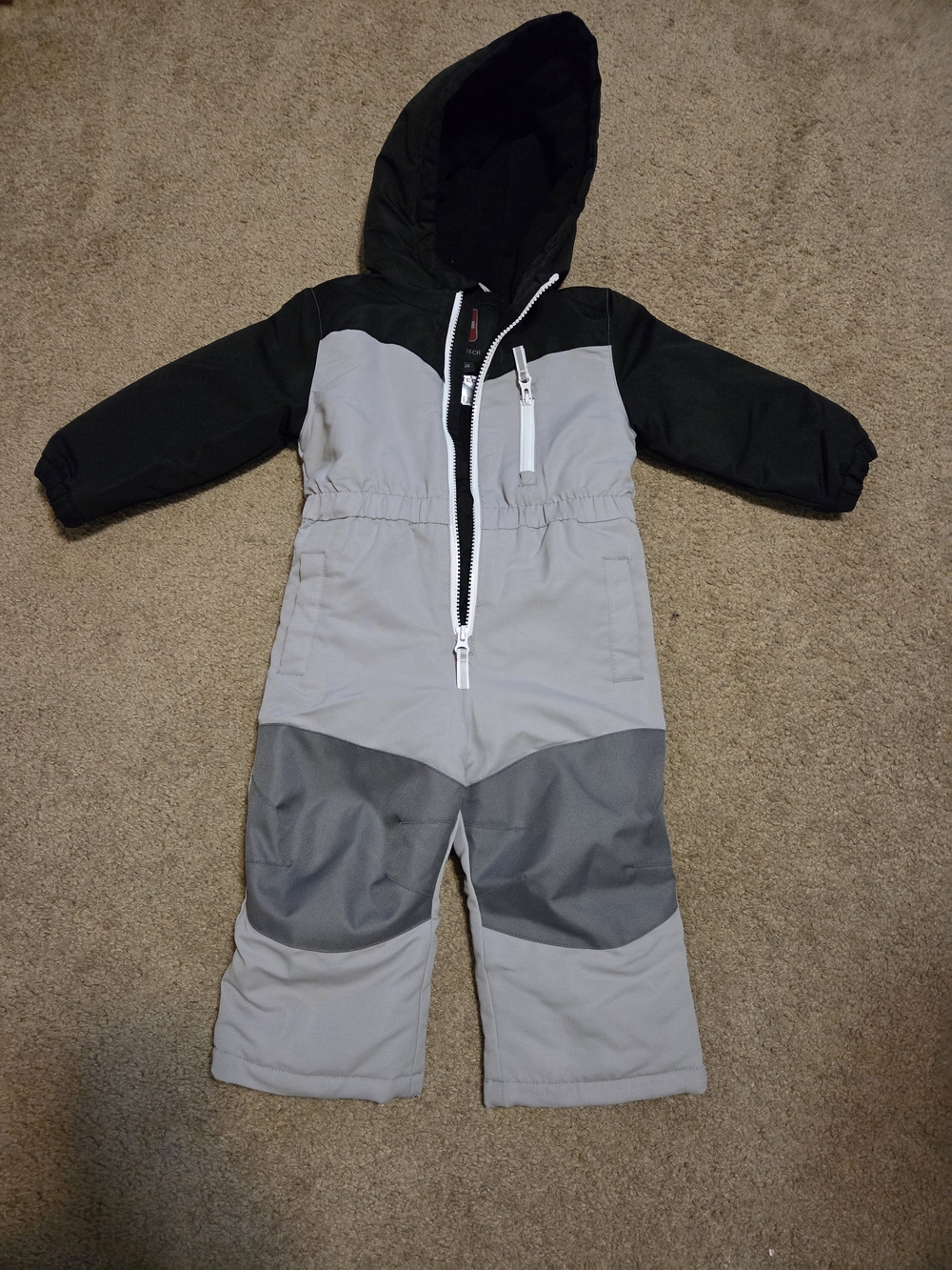 Kids Two-Tone Gray & Black Snow Bib